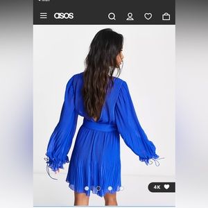 ASOS blue cobalt blouse sleeve dress